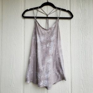 Gray and White Tye-Dye Marble Tank